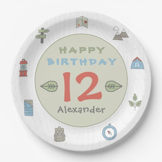 Outdoor Adventure Camping Wanderkid's Pappteller (Vorderseite)