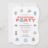 Outdoor Adventure Camping Wandern Kid's Party Einladung (Vorderseite)