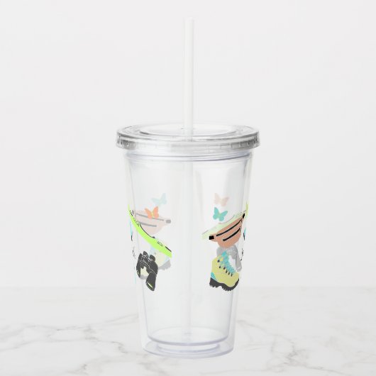 Outdoor Adventure Collage Personalisiert Acryltrinkbecher (Rechts)