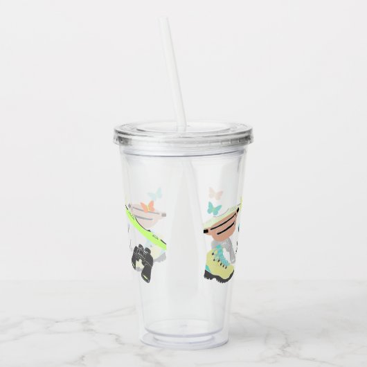 Outdoor Adventure Collage Personalisiert Acryltrinkbecher (Links)