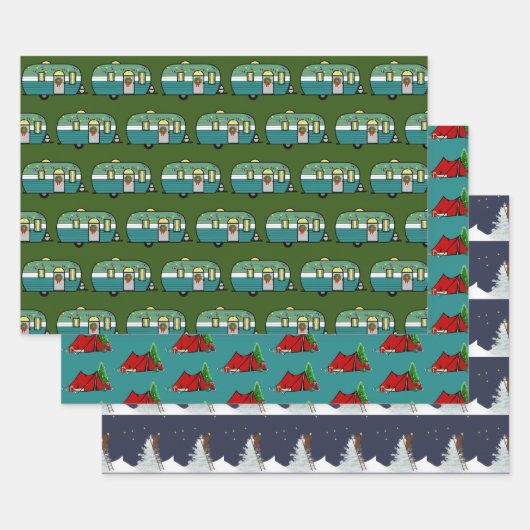 Outdoor Adventure Lovers Weihnachts-Camping Geschenkpapier Set (Set)
