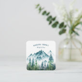 Outdoor Adventure Reiseführer Bergpin Quadratische Visitenkarte (Stehend Vorderseite)