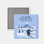 Outdoor Adventure Snowboarden Winter Magnet (Vorderseite/Rückseite)