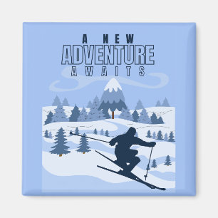 Outdoor Adventure Snowboarden Winter Magnet