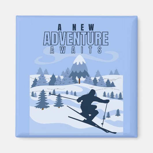 Outdoor Adventure Snowboarden Winter Magnet (Vorne)