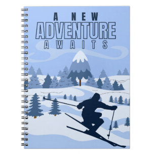 Outdoor Adventure Snowboarden Winter Notizblock
