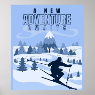 Outdoor Adventure Snowboarden Winter Poster