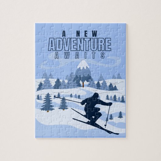 Outdoor Adventure Snowboarden Winter Puzzle (Vertikal)