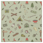 Outdoor Adventures Camping Campfeuer Illustratione Stoff (Nahaufnahme)