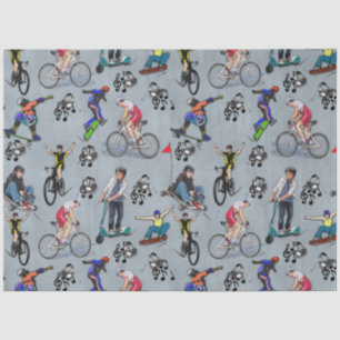 Outdoor-Aktivitäten auf Skateboards Seidenpapier