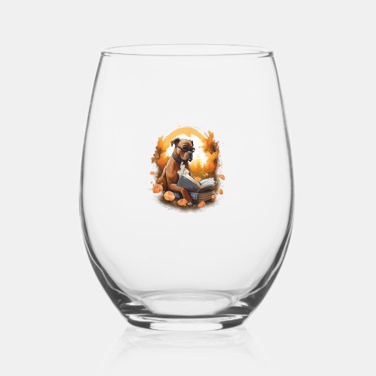 Outdoor American Staffordshire Terrier Dog Readin Weinglas Ohne Stiel (Vorderseite)