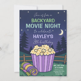 Outdoor Backyard Movie Night Birthday Einladung