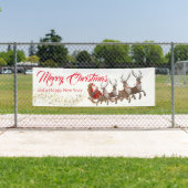Outdoor Banner Santa Reindeers Frohe Weihnachten (Insitu)