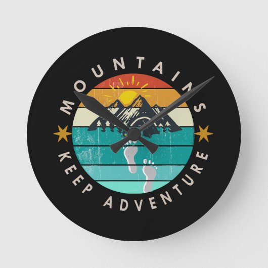 Outdoor Behalt-Abenteuer Runde Wanduhr (Vorderseite)