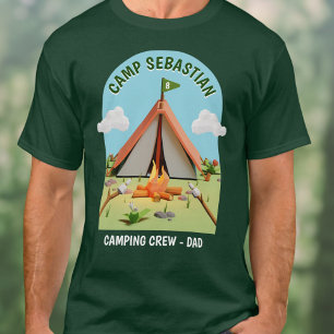Outdoor Campfire Camping Crew Vater Geburtstagspar T-Shirt