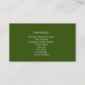 Outdoor Campground RV Park Rustic Design Visitenkarte (Rückseite)