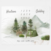 Outdoor Camping Adventure Twins Milestone Fleecedecke (Vorderseite (Horizontal))