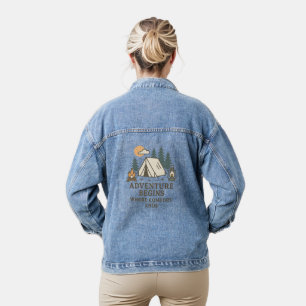 Outdoor-Camping-Zitat-Denimjacke Jeansjacke