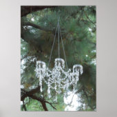 Outdoor Country Wedding Chandelier in den Kiefern Poster (Vorne)