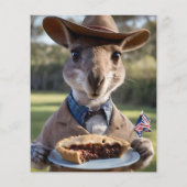 "Outdoor Delight: Ein Känguru isst Aussie Meat Pie Flyer (Hinten)