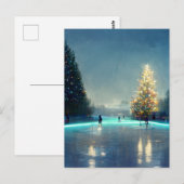 Outdoor-Eis-Skaten Postkarte (Vorne/Hinten)