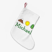 Outdoor-Enthusiasten Wanderzeltbaum Bergsee-Zauber Kleiner Weihnachtsstrumpf (Vorderansicht (hängend))