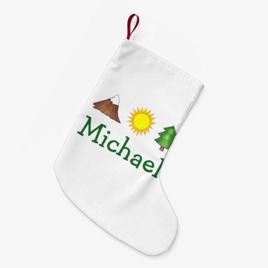 Outdoor-Enthusiasten Wanderzeltbaum Bergsee-Zauber Kleiner Weihnachtsstrumpf (Vorderansicht (hängend))