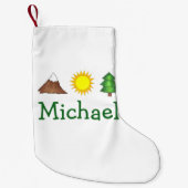 Outdoor-Enthusiasten Wanderzeltbaum Bergsee-Zauber Kleiner Weihnachtsstrumpf (Vorderseite)