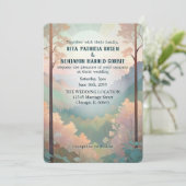 Outdoor Fantasy Mountain Wedding Einladung (Stehend Vorderseite)