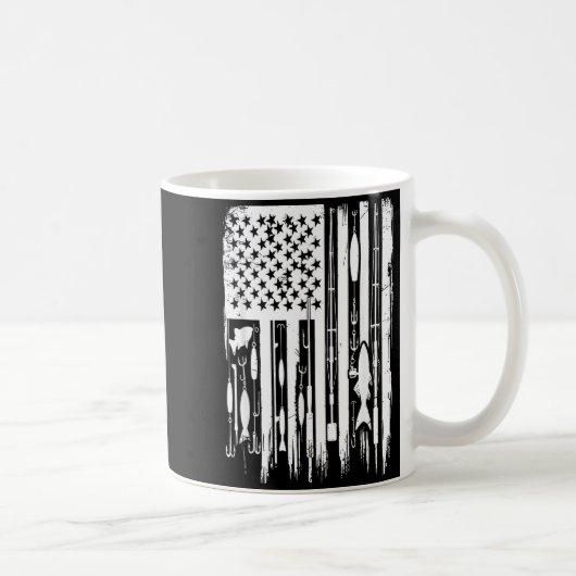 Outdoor Fishing American Flag Fisherman Fish Lover Kaffeetasse (Rechts)