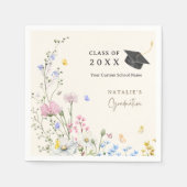 Outdoor Floral Garden Graduate Party Paper Napkin Serviette (Vorderseite)