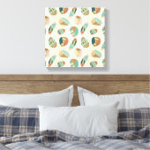 Outdoor Geo Step | Aquamarines Muster Leinwanddruck (Insitu (Schlafzimmer))