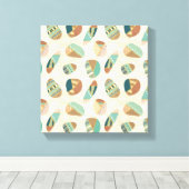 Outdoor Geo Step | Aquamarines Muster Leinwanddruck (Insitu (Holzboden))