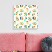 Outdoor Geo Step | Aquamarines Muster Leinwanddruck (Insitu (Wohnzimmer))