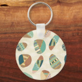 Outdoor Geo Step | Aquamarines Muster Schlüsselanhänger (Vorderseite)