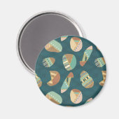 Outdoor Geo Step | Blaues Muster Magnet (Vorderseite/Rückseite)