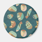 Outdoor Geo Step | Blaues Muster Magnet (Vorne)