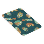 Outdoor Geo Step | Blaues Muster Magnet (Rechte Seite)