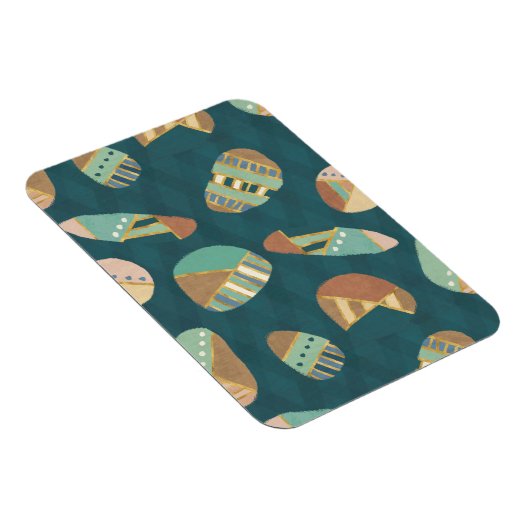 Outdoor Geo Step | Blaues Muster Magnet (Rechte Seite)