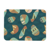 Outdoor Geo Step | Blaues Muster Magnet (Horizontal)