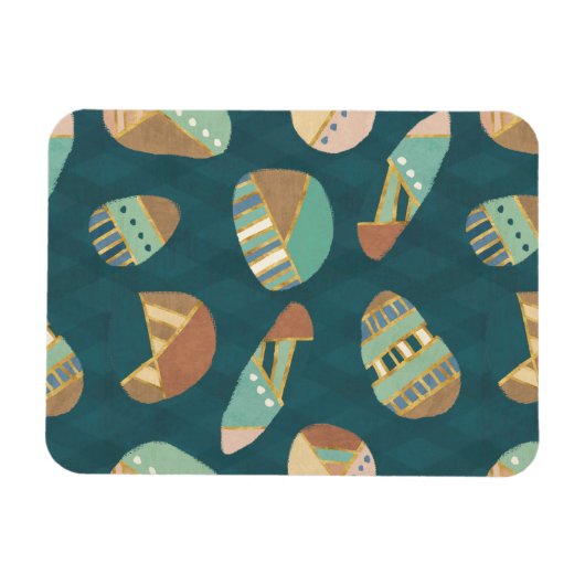 Outdoor Geo Step | Blaues Muster Magnet (Horizontal)