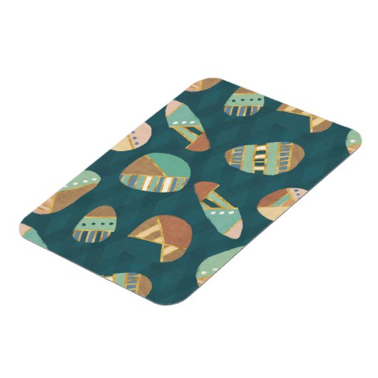 Outdoor Geo Step | Blaues Muster Magnet (Linke Seite)