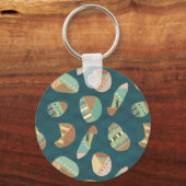 Outdoor Geo Step | Blaues Muster Schlüsselanhänger (Vorderseite)