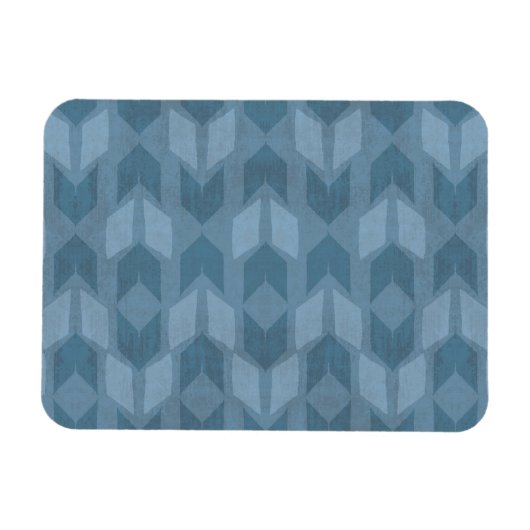 Outdoor Geo Step | Blaues Pfeilmuster Magnet (Horizontal)