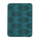 Outdoor Geo Step | Dunkles Aquamarines Muster Magnet (Vertikal)