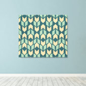 Outdoor Geo Step | Geometrisches Aquamarines Arrow Leinwanddruck (Insitu (Holzboden))