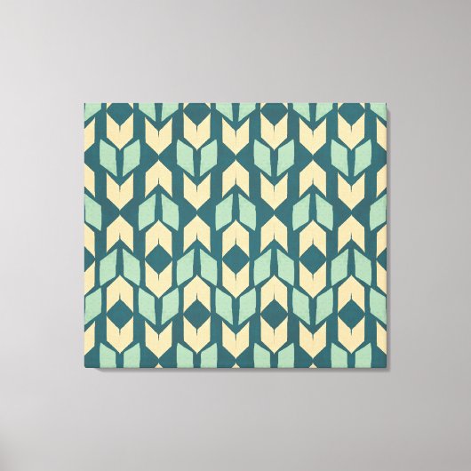 Outdoor Geo Step | Geometrisches Aquamarines Arrow Leinwanddruck (Vorderseite)