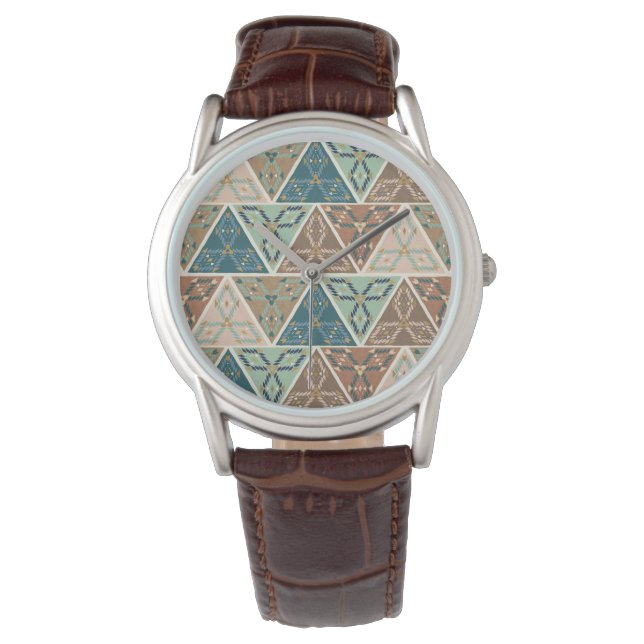 Outdoor Geo Step | Geometrisches Muster Armbanduhr (Vorderseite)