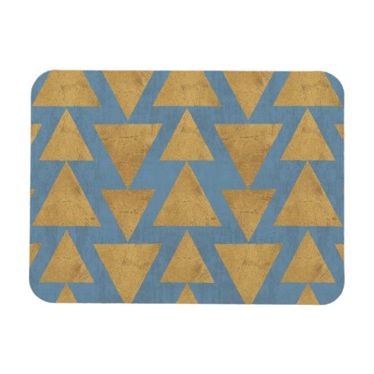 Outdoor Geo Step | Gold & Blue Muster Magnet (Horizontal)