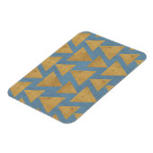 Outdoor Geo Step | Gold & Blue Muster Magnet (Linke Seite)
